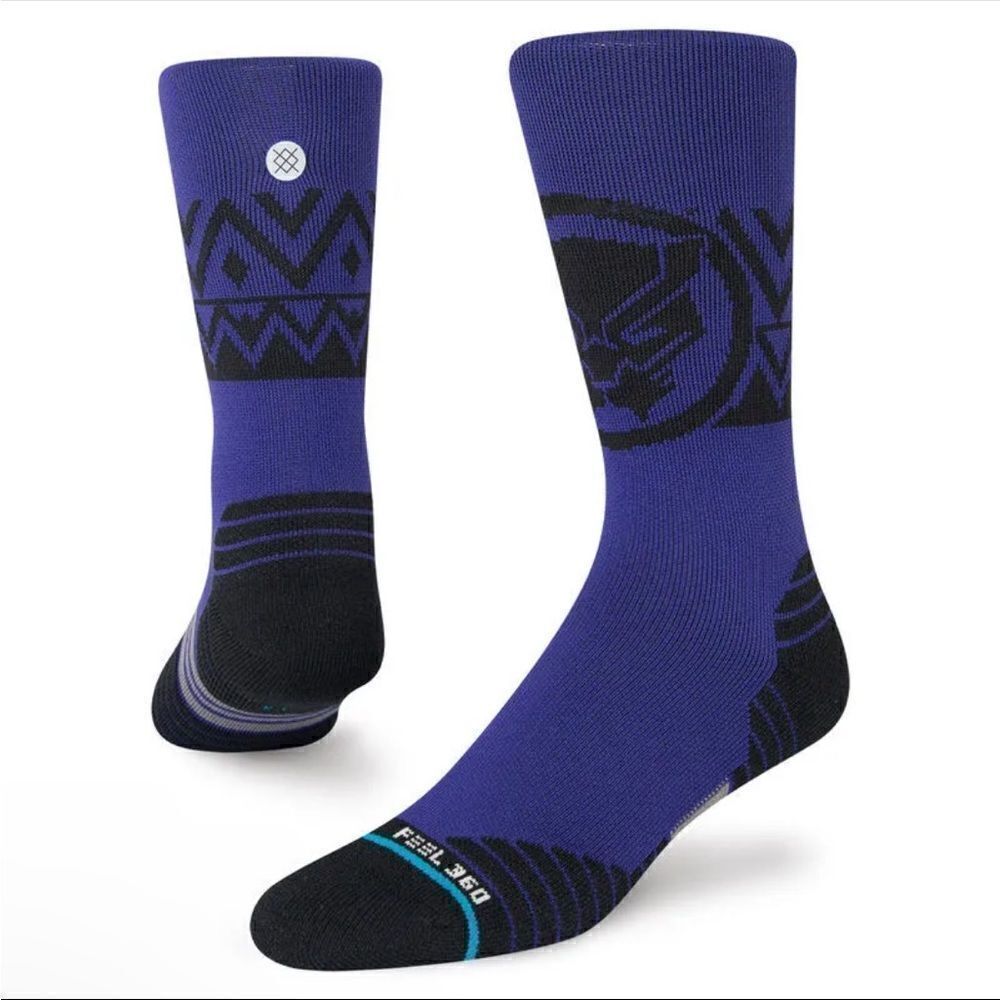 NWT New Stance Marvel Black Panther The King Performance Crew Socks Large Unisex